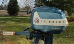 THIS POSTING IS FOR AN NICE VINTAGE TILLER STYLE OUTBOARD ENGINE. It is a 1958 Evinrude Fisherman 5.5 HORSEPOWER. Cosmetic condition to be determined by the photos. BUT, there isn't rust. Just scrapes and signs of use. Also, any dirt and debris is
