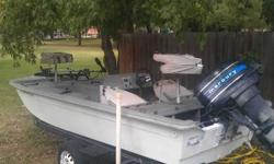 Nice bass boat.I have the title stickers are current.and ready to go fishing trolling engine works all speeds.40 horse mercury . it does have multiple compartments.including a live well the pump is in good shape.trailers looks new. If your interested call