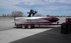 One of a KIND...! 2009 - Tige 22ve. This boat was a dealer custom order from Tige with a 1 of a Kind color scheme. It is a maroon (Aggie) paint with matching decals. Seating for 14, wake tower, kick-ass music system, sirius, balast system. Received the
