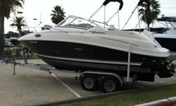 2007 Sea Ray 240 SUNDANCER Clean low hour cruiser with full camper canvas and air conditioning. This boat has bottom paint and a custom trailer. This will make a great multi-purpose boat for most any waterway. For more information please call