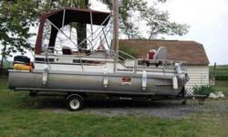 1989 lowe 18' 9" pontoon boat with hustler trailer and 50hp mercury. 2 fish finders and 1 troling motor, 2 large marine batteries. live well,and plenty of storage under seats. all in very good condition,and just serviced,compression is 140 in all 3