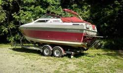 24.5 foot boat Four Winns cabin cruiser outdrive serviced, boat motor only has little over 600 hours on it, also has coast guard supply this boat is a must see. Runs and looks great. Boat was kept in an indoor storage over the winter and is available to