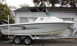 2006 Angler, 20.5 ft. 204 Limited Edition Walk Around Cuddy, EXCELLENT CONDITION - LOW HOURS, Aluminum I/beam trailer, Hydraulic Steering, AM/FM stereo w/ CD, VHF Radio, Bimini Top, Color GPS Fish Finder, complete w/Coast Guard package, Fresh Water Wash
