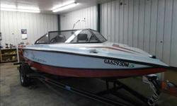 THIS RED AND WHITE CENTURIAN SKI BOAT IS PERFECT FOR ANY RECREATION WATER SPORT OR JUST TO CRUISE AROUND THE LAKE WITH THE FAMILY WITH! IT HAS 490HRS ON IT. IT IS RED WHITE AND BLACK. LEATHER IS IN LIKE-NEW CONDITION! MOUNTS FOR RECREATIONAL ROPES ARE ON