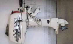 For sale is a 5hp Johnson Outboard Motor. It has no more than 10 hours of use on it. It is in excellent working condition. If you are interested or have questions please call Debbie at 440.823.4939 I accept cash or paypal only NO CHECKS Please. Local Pick