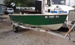 Nice alum boat.no leaks great for back bay fishing or duck hunting. self bailing. . transferable registration for boat . solid boat all around. no motor.trailer avalible for additional$350 $650 for boat. (631)457-9800Listing originally posted at http