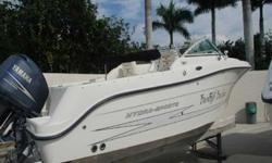 2008 Hydra-Sports 2200 DC This beauty is the best of both worlds. Up front she is a comfortable bow rider for family fun. But make no mistake about her, she's a Hydra-Sports Vector and has fishing boat written all over her! From her huge insulated fix box