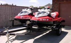 2008 TWO (2) SEADOO RXT 215'S WITH TRAILER THESE SEADOO'S ARE LIKE NEW AND LOOK GREAT ONE HAS 31 HOURS AND THE OTHER ONE HAS 36 HOURS. FOR MORE DETAILS