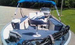 1999 LOWES 14.8 ALUM. FISHING BOAT, 25 HORSEPOWER AUTOMATIC STARTER JOHNSON TRANSOM DRIVE,LIKE NEW, GARAGED LIVE WELL BASS SEATS, TROLLING MTR, ROD STORAGES, two DEPTH FINDERS, RADIO, BINIMI TOP, NO TRADES PLEASE CEL # 740 405 1701Listing originally