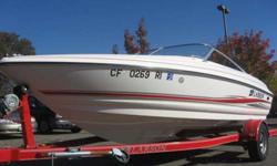 2005 Larson 18' SEI,has a volvo penta engine, four cylinder., 135 hsp.,Less than 100 hours since it's only been pre-owned a few times a year.The boat is in terrific condition,, runs good and has no issues,has no sun damage..has a bimini top, anchor,