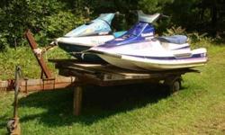 I have a 1990 Kawasaki TS 650 2 seater and this one runs good but will need a battery. Still winterized from last year. Not a real fast ski but a nice safe one for older folks or younger folks, very stable in the water. This is being sold as-is. Asking