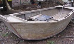 4'x 8' Drift Boat for one guy. Fits in the back of a pick up truck. In great shape. No dry rot or leaks.Draws about 3" of water,great for low water,runs white water well and will take a good size wave. 3/8" bottom 1/4" sides. Comes with oars and anchor.