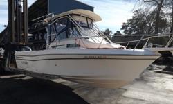 Clean, well equiiped and well cared for 232 Grady-White! Alway dry stacked, always flushed, never stored in salt water! No Bottom Paint!Great equipment list including Taco Outriggers, Lewmar Pro-Fish Windlass, Garmin 5208 depth/plotter with Sirius XM