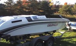 Boat - 1987 Taylor SS with cover, 23 feet, hydraulic trim tabs, closed bow. Engine is small block Chevy - Mercury's 260 Horse, through the hull exhaust, new starter, rebuilt carburetor, new fuel sending unit, new water pump in lower unit. Trailer -