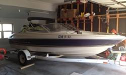 1996 Bayliner Capri 1750 40th Anniversary Editon. This is a great starter boat! The boat is mechanically sound and has a clean interior. The gel coat is in fair shape. The swim platform, is aftermarket with a seadek top. I put new tires, new winch, side