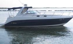 2005 Rinker 342 This Rinker 342 is very roomy and versatile. With it's 12 foot beam, the layout in the cockpit and cabin is very open for entertaining. A blue hulled sport cruiser shows well with it's forward facing arch and for some good times on the