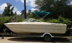 21 foot extremely well maintained boat, bimini top, custom cover, 441 Garmin, Stereo, Ship to Shore Radio, all equipment including wake board/skate, skis, ropes. Always covered or stored inside. Ready to hit the water, nothing required.
