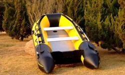 NEW IN THE BOX. NEVER BEEN USED 1.2mm PVC 10.8 ft. Inflatable Yacht Tender Dinghy boat with Reinforced Fiberglass Transom RB
This Sport Model makes a great multi - purpose sport boat. This model has been used for rescue, commercial club and scuba diver