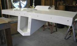 new dolphin outboard bracket 6 ft platform 14 degree transom angle can be used on transoms with 12 to 16 transom angles includes hatch all holes drilled off white dupont urethane 29 inch set back for up to a single 300 hp all marine aluminum 5052 & 6061