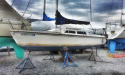 Catalina 22 for Sale. Asking $4000 Rig and Sails:This boat is a Sloop with a Mast-head Rig, and 205 sq. feet of sail area. She has 2 Sails, Including Main Sail, Jib.Hull:She has a Wing Keel. The Hull is Original Gel-coat, and is in Untouched