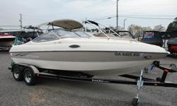 Really nice 2003 Stingray 200 21 foot cuddy cabin weekender for sale!! This boat is in great condition and only has 278 HOURS on it. The boat is loaded with bimini top, camper enclosure, huge cuddy cabin, porta potti spot, hi-low rear seating with sunpad,