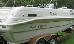 1995 VIP DECKLINER 22FT 6 INCHES262 CHEVY ENGINE,NEW STARTER DOES NOT USE OIL OR SMOKE PLENTY OF POWER.TWIN AXEL TRAILER WITH GOOD TIRES.HAS ALL THE BELLS AND GOODIES BLOWERS,BILGE,LIVEWELL,HORN,RUNNING LIGHTS,FISHING SEATS,TOO MUCH TO LIST Might trade