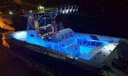 Eye catching 34 Fountain, Custom Paint Job. Powered by a pair of Mercury 300 Verados. Engine gauges include the digital Smart Craft vessel view. Analog gauges include water pressure and trim gauges. Push button engine start and stop. Just serviced a