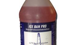 Ice Ban Pro -62 Antifreeze An all purpose Propylene Glycol anti-freeze well suited for all winterizing needs. Use in boats, RV's, homes, cottages and toilets. Helps lubricate pumps and seals. Tasteless and odorless. Protects from bursting to -50 degrees