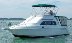 The 1994 Mainship 31 Sedan Bridge is a perfect family get away boat. It's like a cottage on the water. The 31' Mainship with straight shaft V-Drives is a popular model in her size range thanks to her spacious interior & exterior. Accommodations featuring