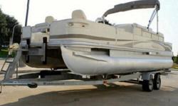 Stainless steel corner castings Stainless steel deck bolts (fanged elevator bolts secured with stainless steel Nylock nut) Stern deck Streamline rail system Surlast mooring cover Underdeck spray deflectors Console Bluetooth stereo system 12V receptacle