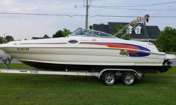 ~~001 Sea Ray 240 Sun Deck with a 5.7 Liter Mercury Mercruiser with a twin prop Bravo III Out Drive.This Boat is in Runs Great and Looks Good. Seals in the out drive were replaced in April of this year and the EFI system was changed to a Carburetor. This