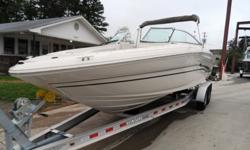 We just took this 2002 Sea Ray 230 Signature Select Bowrider in on consignment. This 23 foot boat is in awesome condition inside and out and only has the equivalent of 36K miles on a Mercruiser 8.1 liter, multi-port fuel injected, 496 Magnum, BIG BLOCK V8