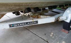 Shoreland?r trailer is in good condition. Comes with 1986 22? Four Winns 225 Sundowner Fiberglass Boat. 260 V8 Alpha 1 Mercruiser (engine runs, but has a broken rocker arm stud / outdrive has been rebuilt)Fully rebuilt ignition system 2015Boat has some