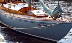 1956 Tore Holm, Swedish built sloop. Mahogany over oak, teak decks, all originally restored. Equipment retained, essential equipment and electronics upgraded. Copper riveted, 2006. New bronze keel-bolts. Rebuilt engine. Sails are like new, single season