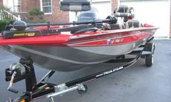 ijjef2005 Bass Tracker PT175 Special EditionHas on board battery charger so you can plug in for charging batteries. (original equipment)Both Batteries are includedHeavy Duty Cover includedTrolling motor is Minn Kota Edge 45lb. thrust foot controlled