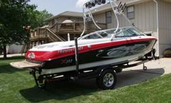 That configuration also translates into cavernous storage space throughout the boat. The X-10 also has a deep-V hull that calms rough waters and chisels slowly formed wakeboard ramps. Other features include an 800 lb. Triple KGB ballast system, room for